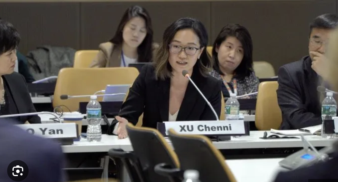 Chenni Xu speaking at international conference